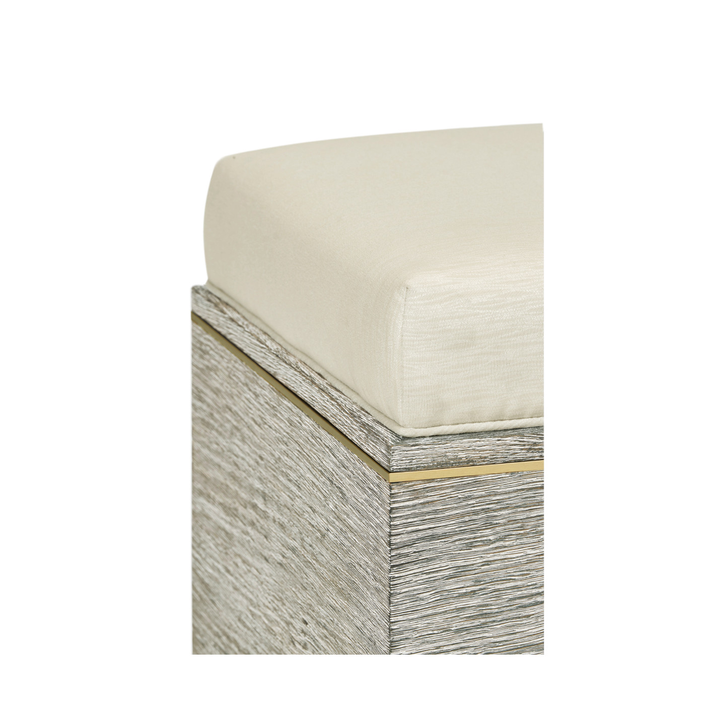 Geometric Light French Oak Stool with Inside Storage on Wheels