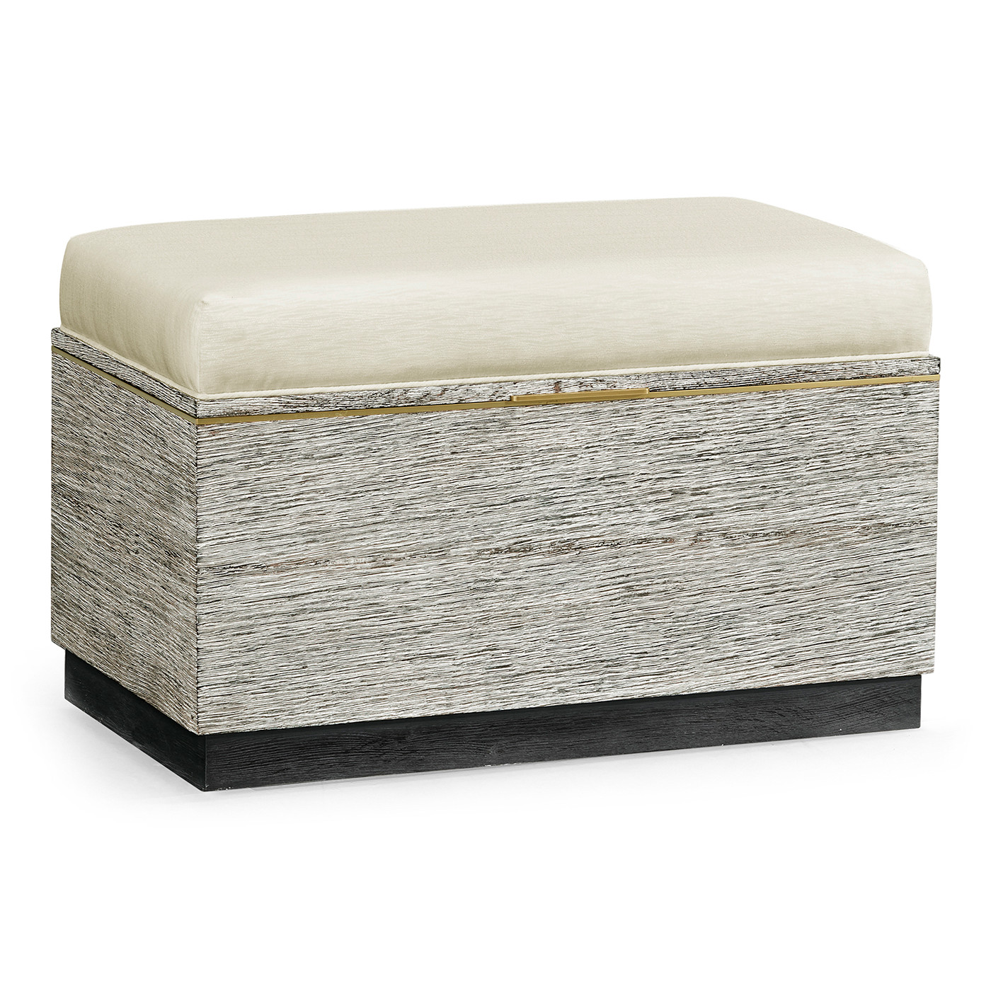 Geometric Light French Oak Stool with Inside Storage on Wheels