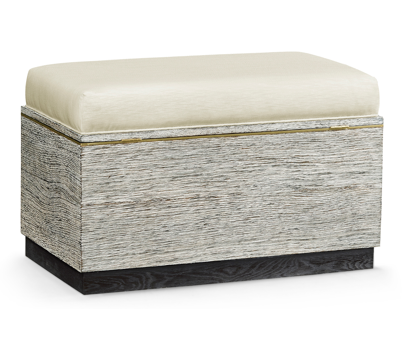 Geometric Light French Oak Stool with Inside Storage on Wheels