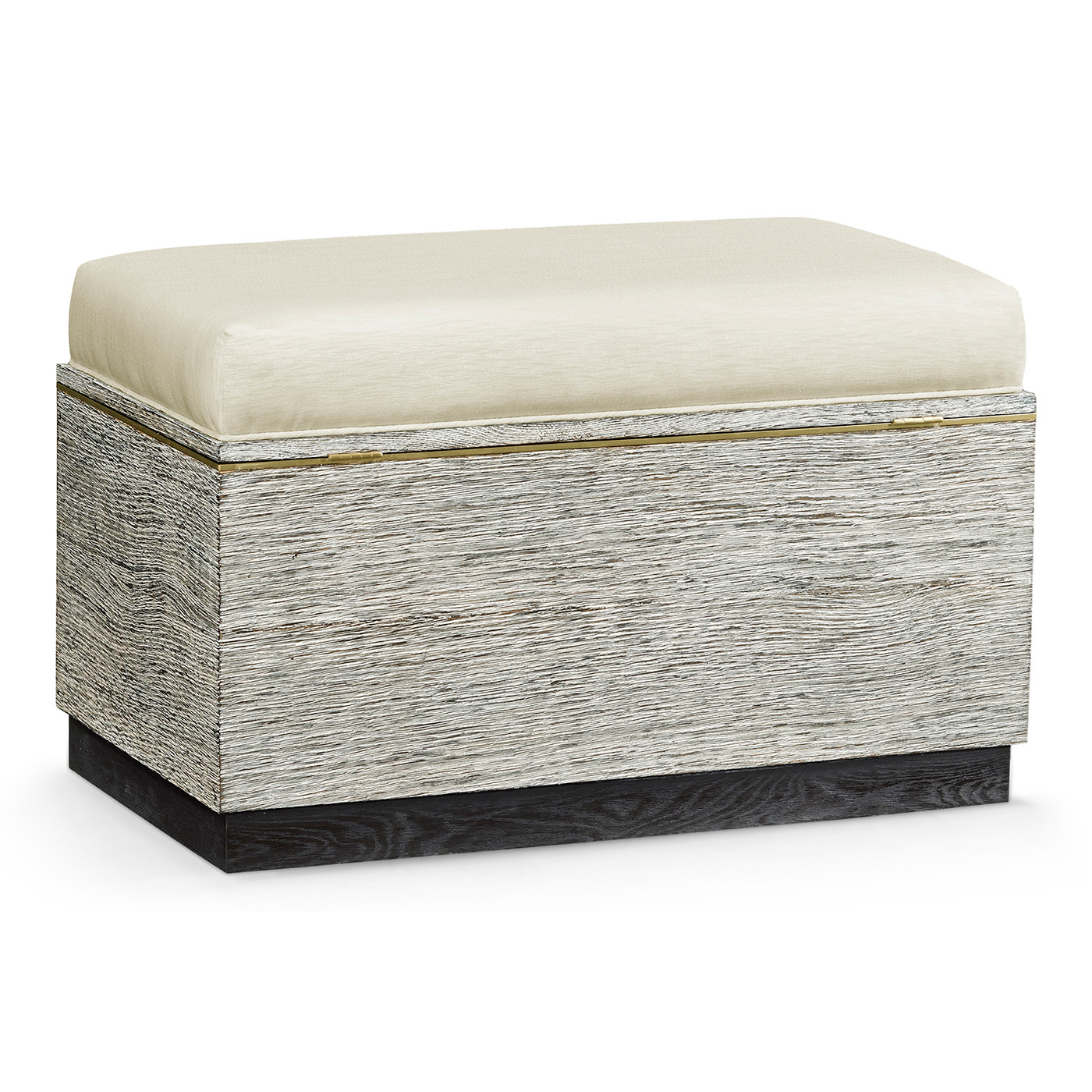 Geometric Light French Oak Stool with Inside Storage on Wheels