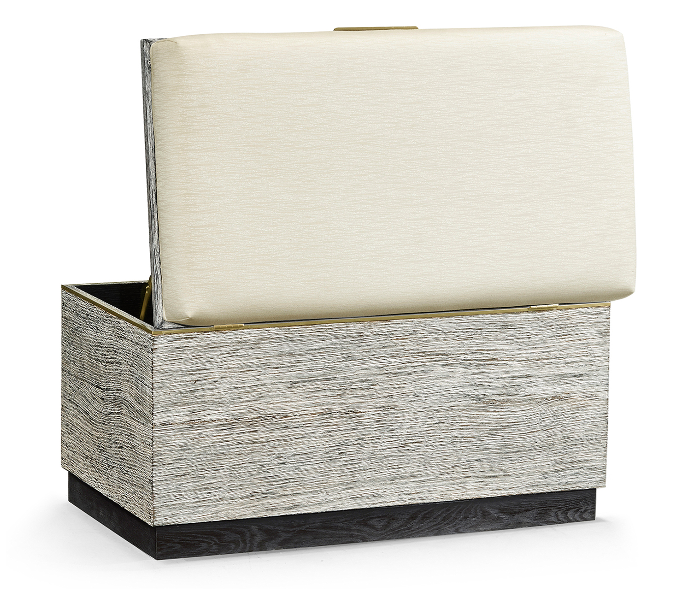 Geometric Light French Oak Stool with Inside Storage on Wheels