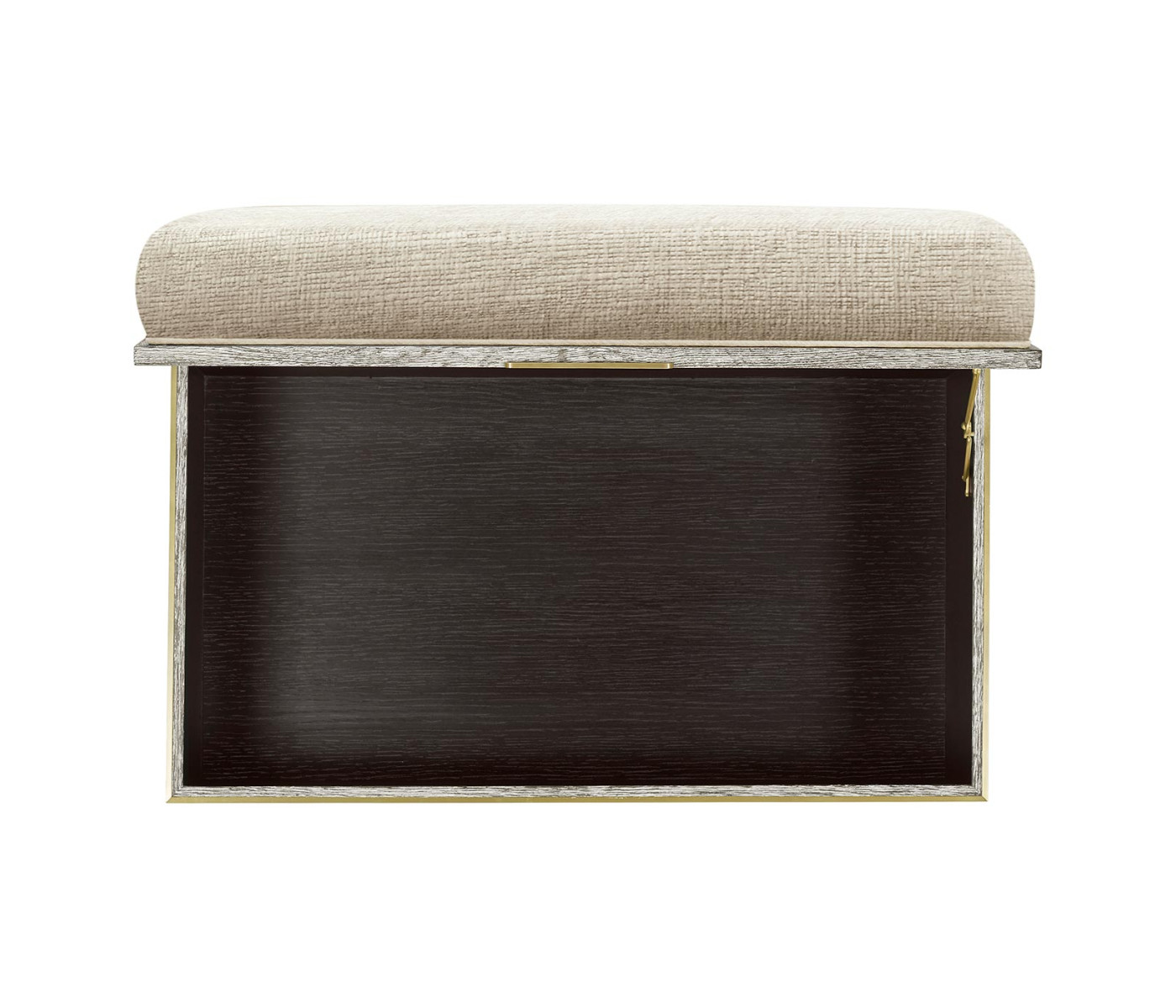 Geometric Light French Oak Stool with Inside Storage on Wheels