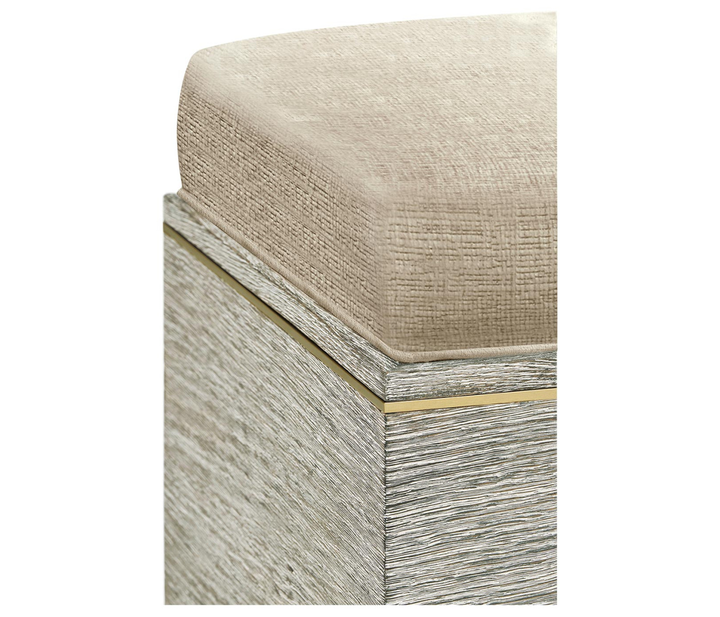 Geometric Light French Oak Stool with Inside Storage on Wheels