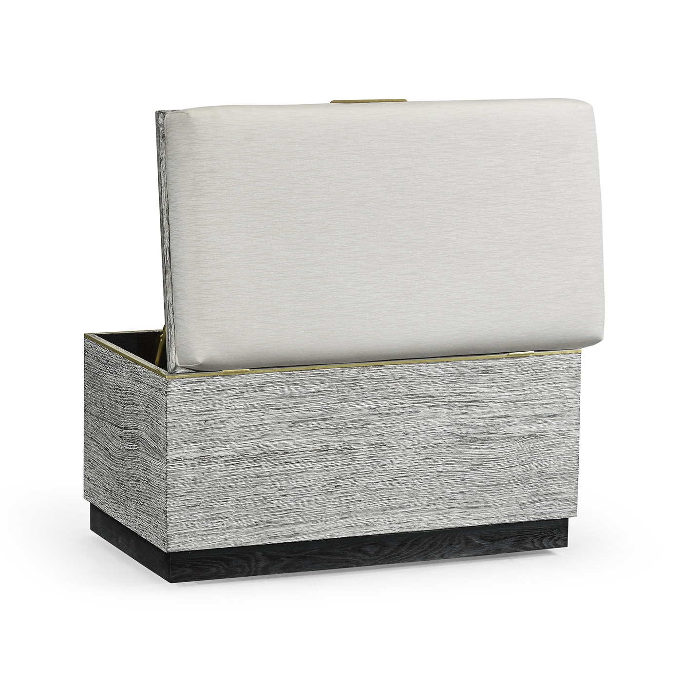 Geometric Light French Oak Stool with Inside Storage on Wheels