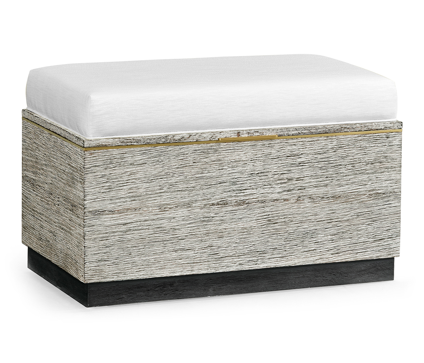 Geometric Light French Oak Stool with Inside Storage on Wheels