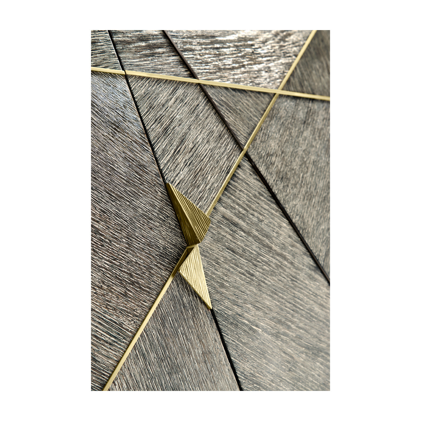 Geometric Transitional Oak Sideboard