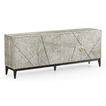 Geometric Transitional Oak Sideboard