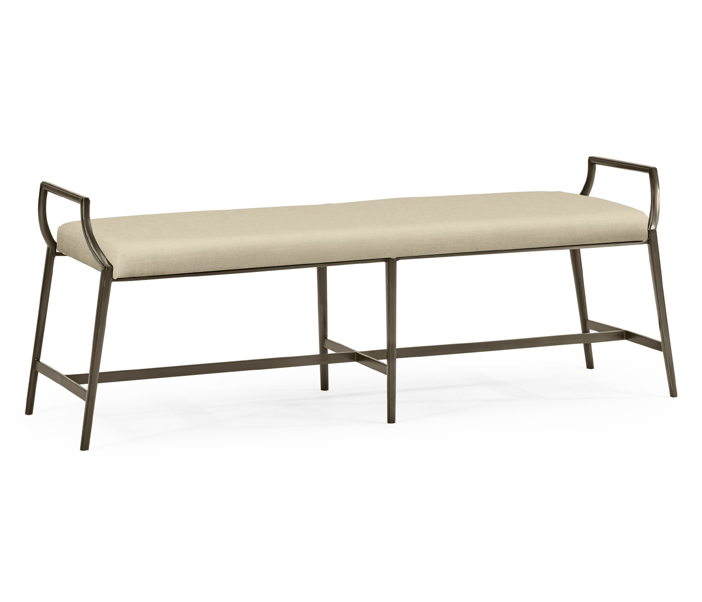 Modern Curved Bronzed Bench