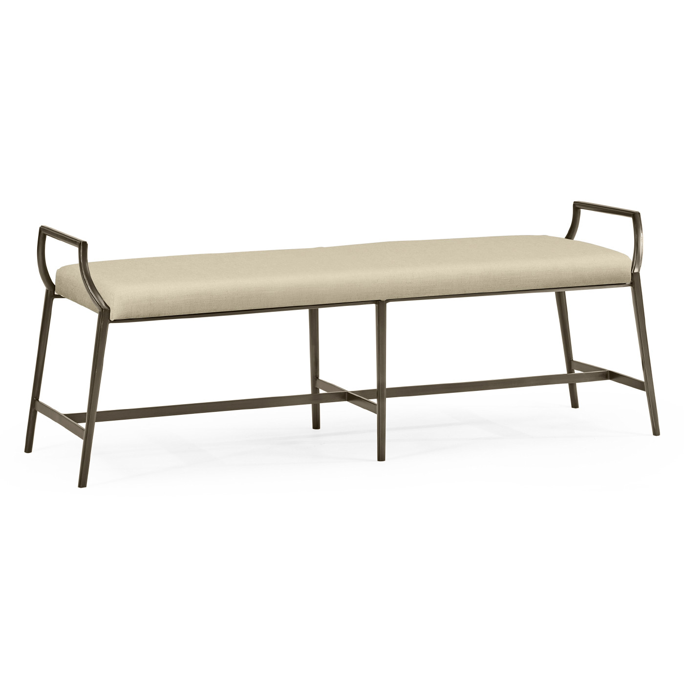 Modern Curved Bronzed Bench