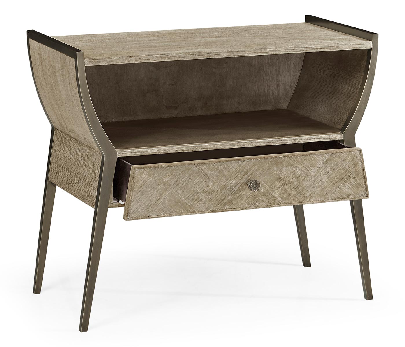 Rectangular Grey Oak Bedside Table