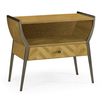 Rectangular Natural Oak Bedside Table