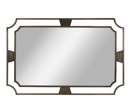 Rectangular Curved Bronzed Wall Hanging Mirror