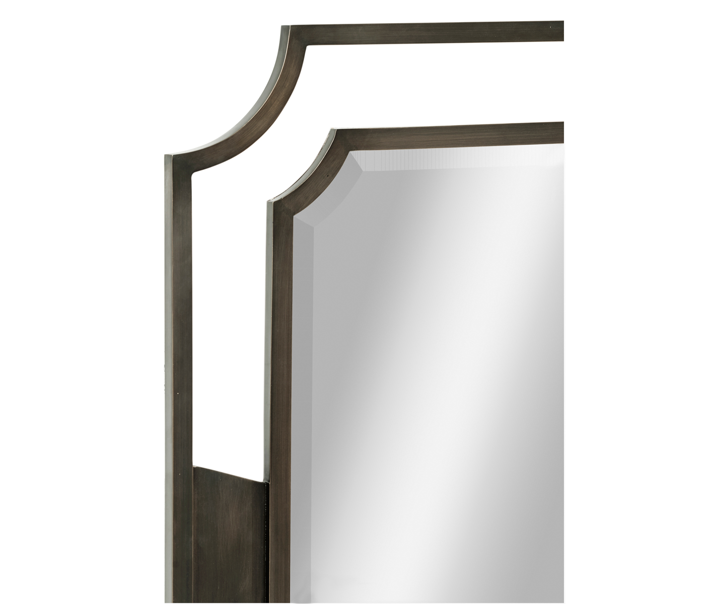 Rectangular Curved Bronzed Wall Hanging Mirror