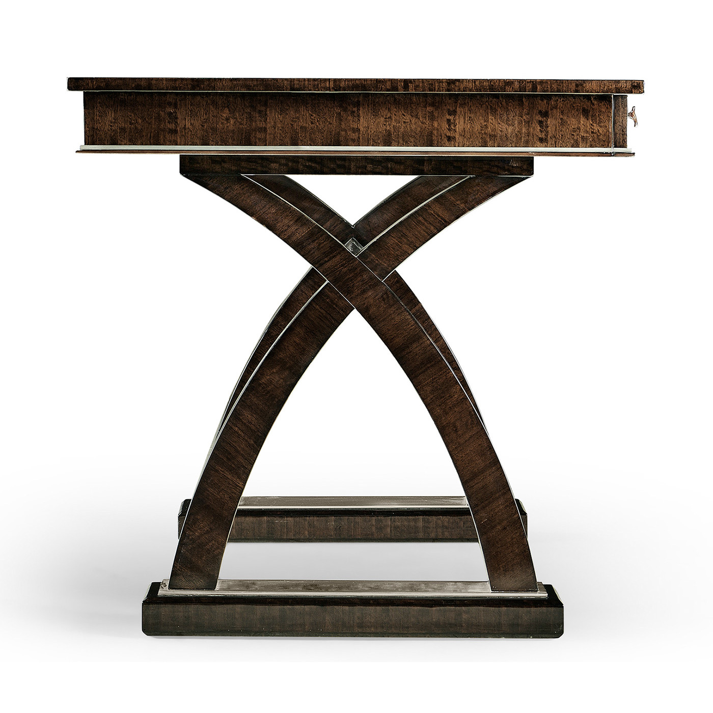 Black Eucalyptus & Silver Espresso Desk with Wood Stretcher