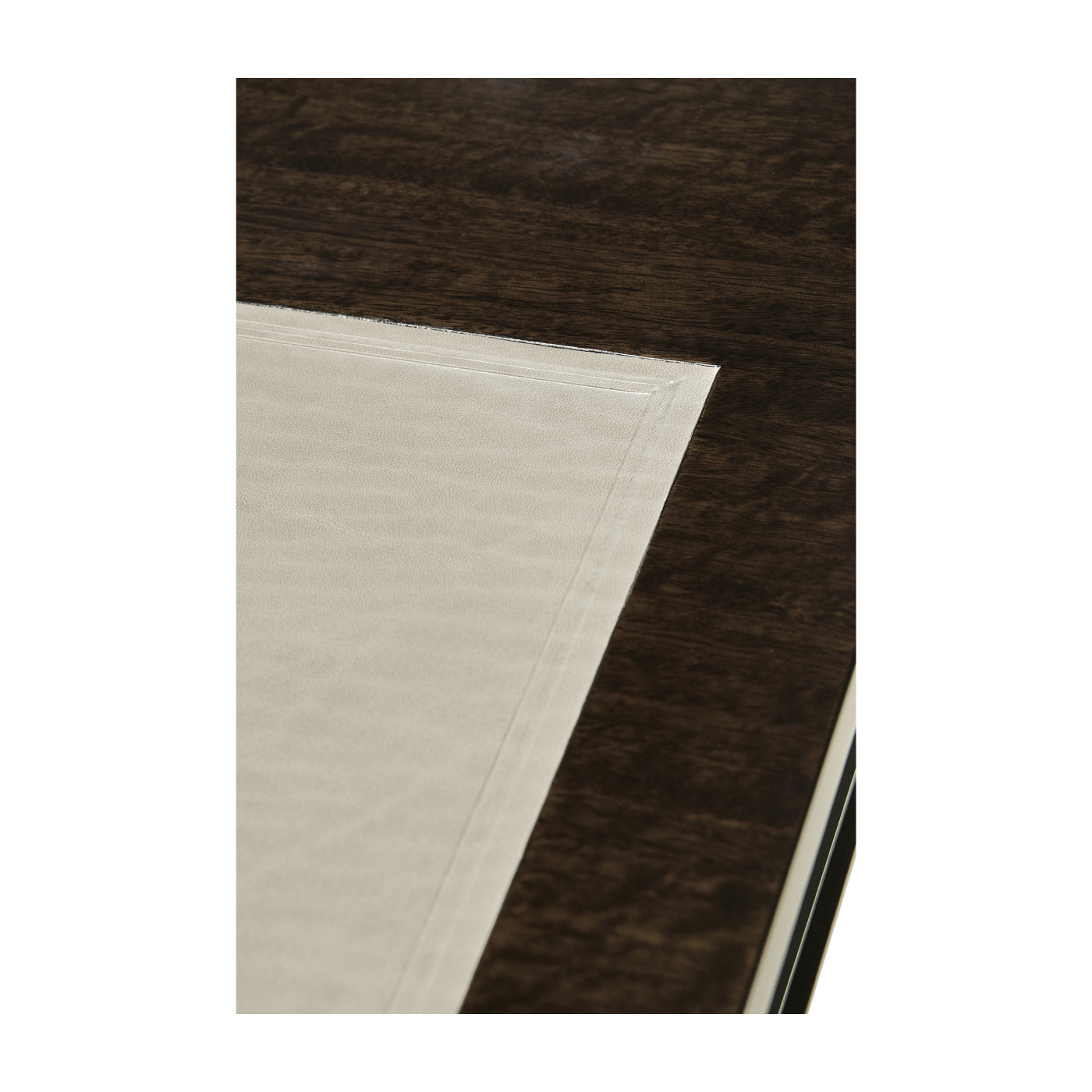 Black Eucalyptus & Silver Espresso Desk with Wood Stretcher