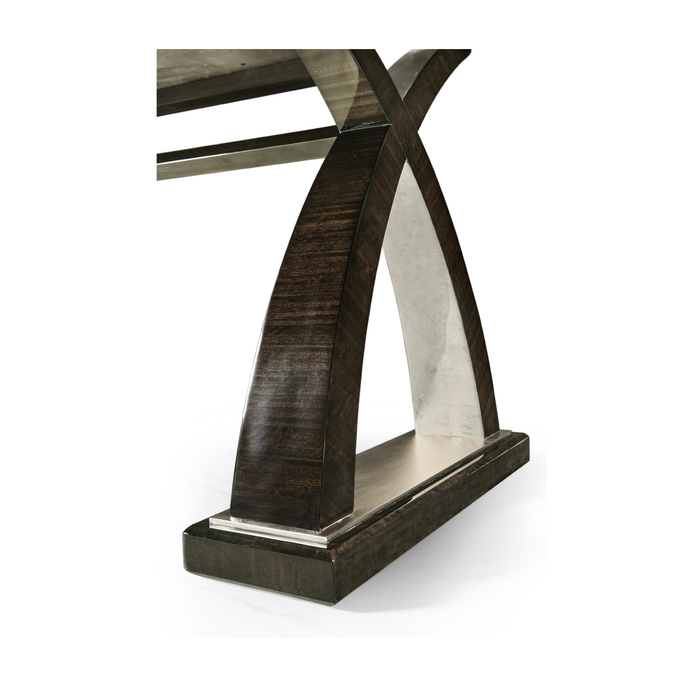 Black Eucalyptus & Silver Espresso Desk with Wood Stretcher