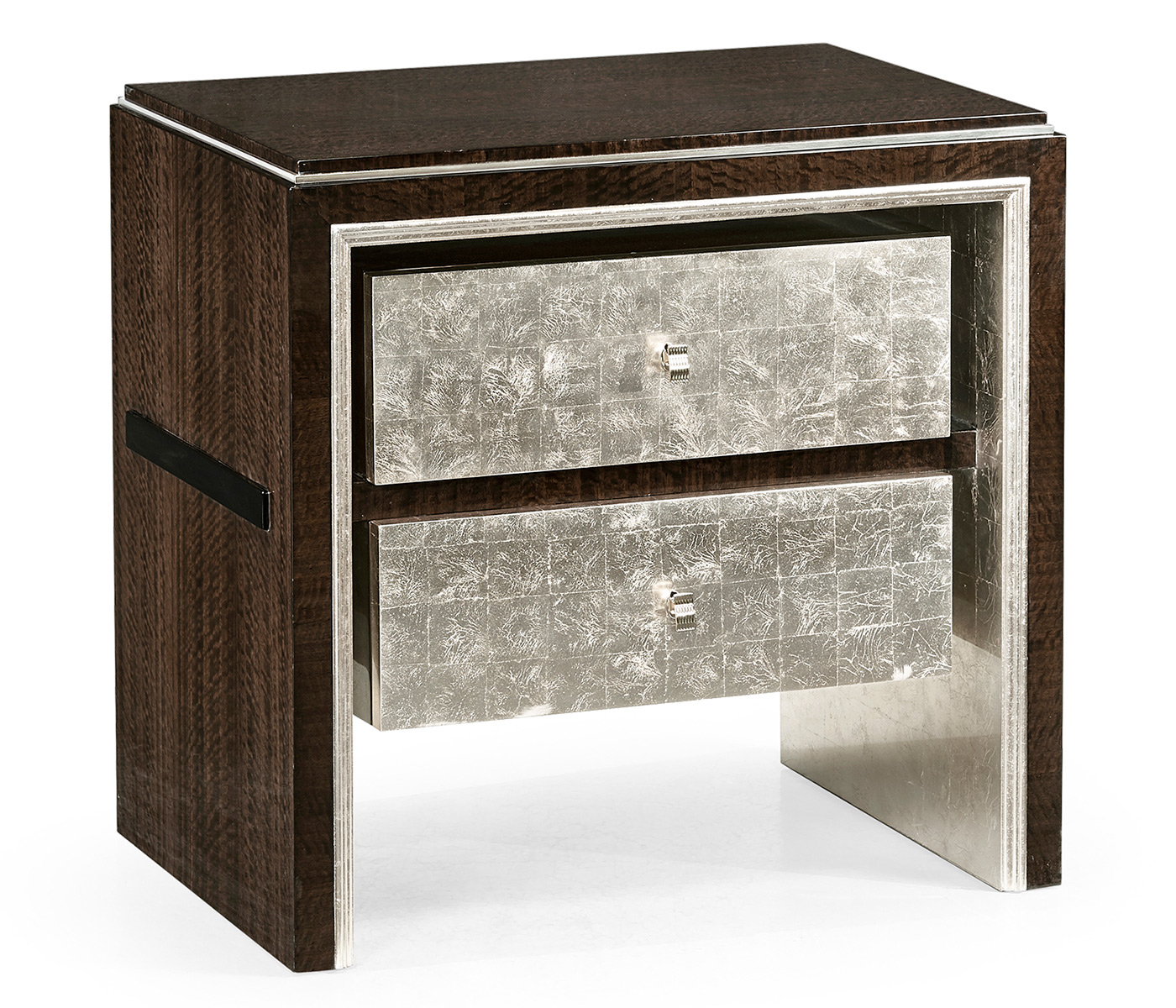 Black Eucalyptus & Silver Espresso Nightstand with Drawers
