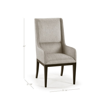 Geometric Channel Back Arm Chair