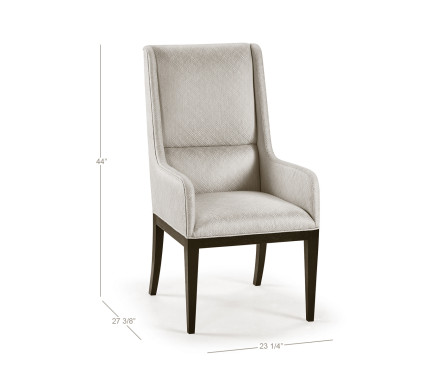 Geometric Channel Back Arm Chair