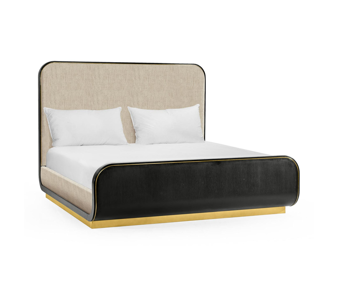 Fusion Curved Ebonised Oak Cali King Bed