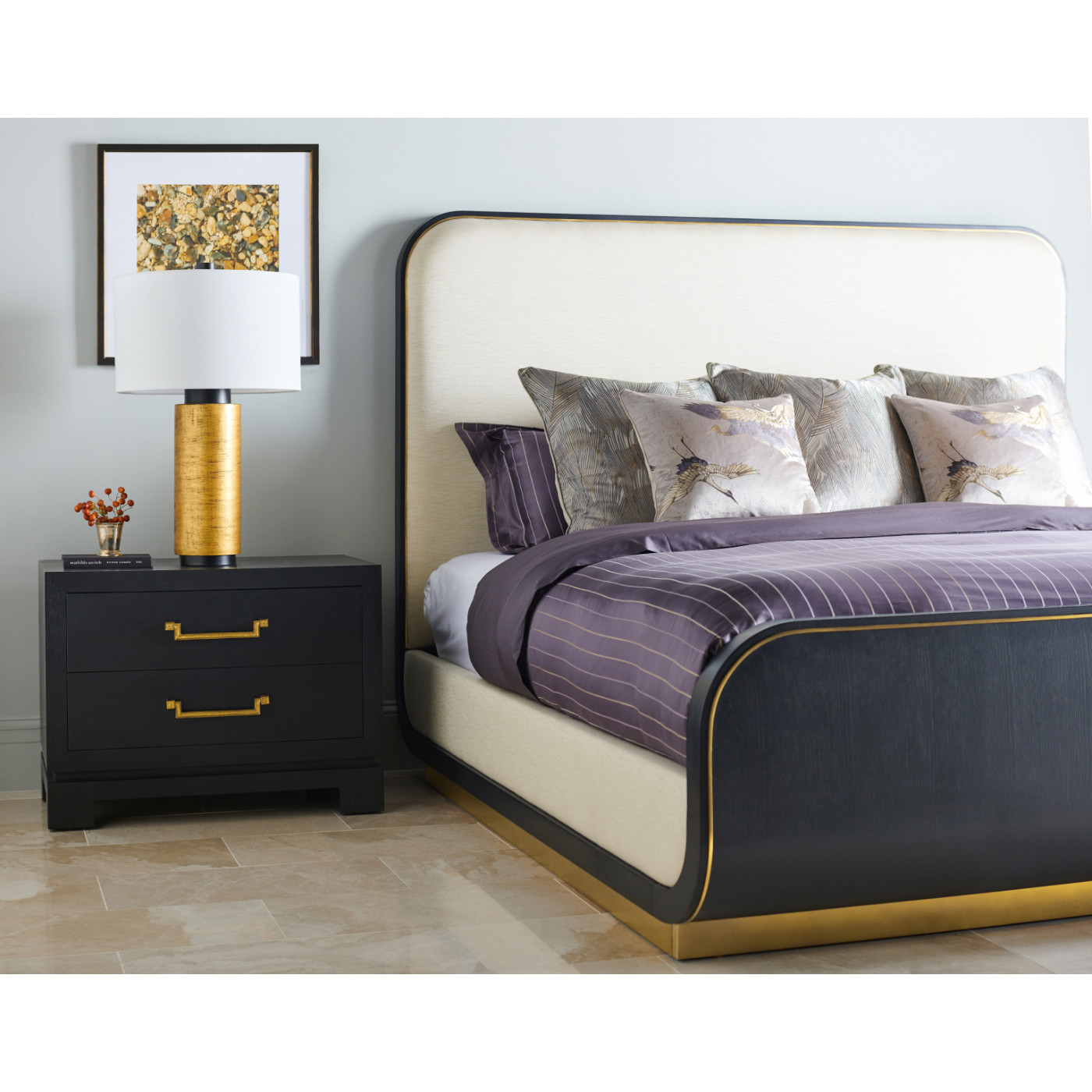 Fusion Curved Ebonised Oak Cali King Bed