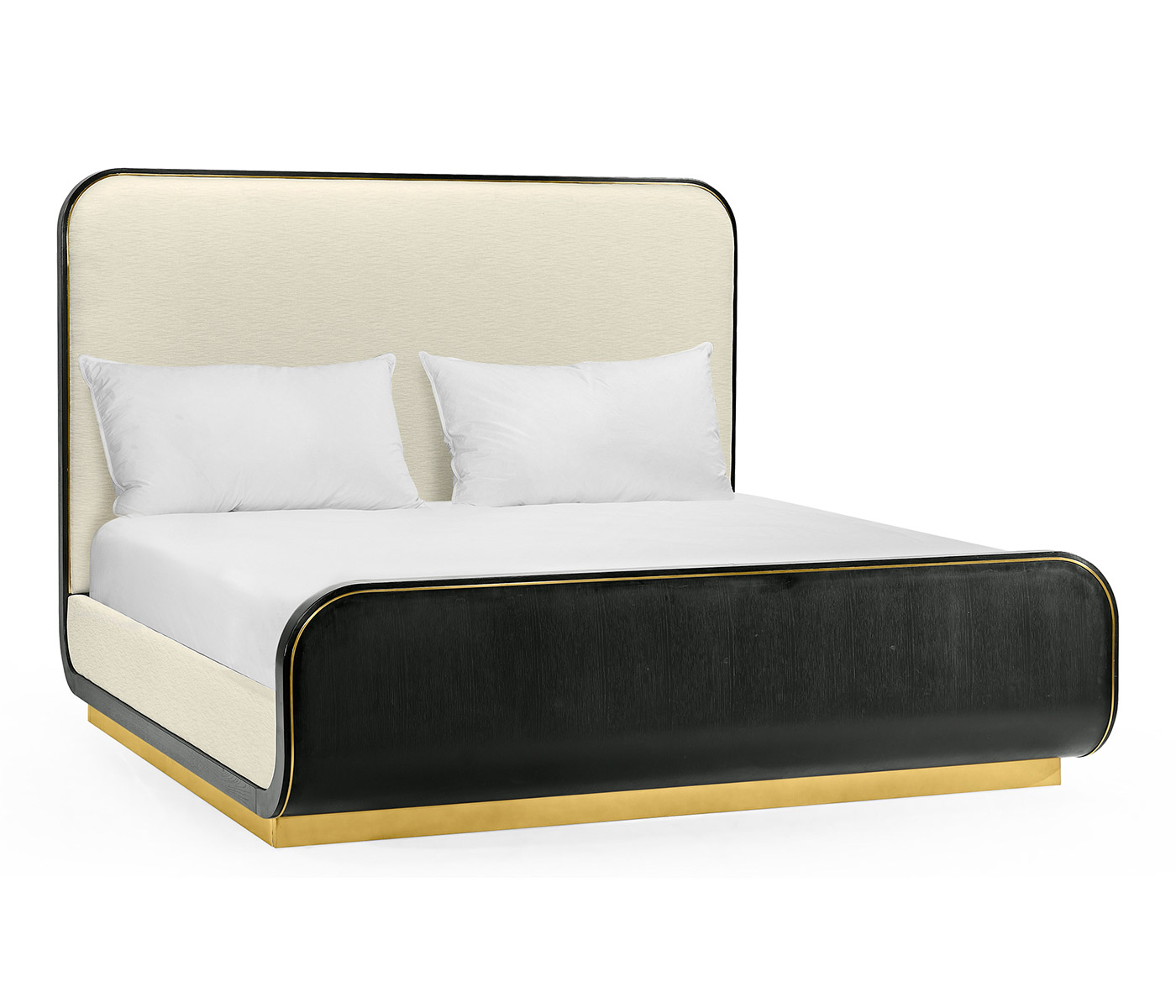 Fusion Curved Ebonised Oak UK Queen Bed