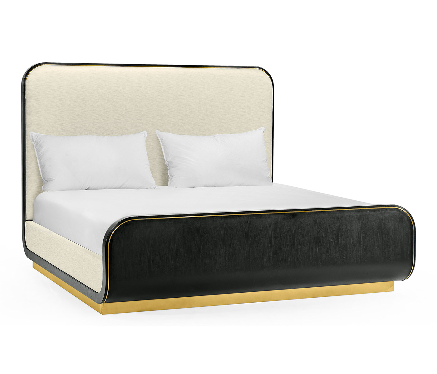Fusion Curved Ebonised Oak US Queen Bed