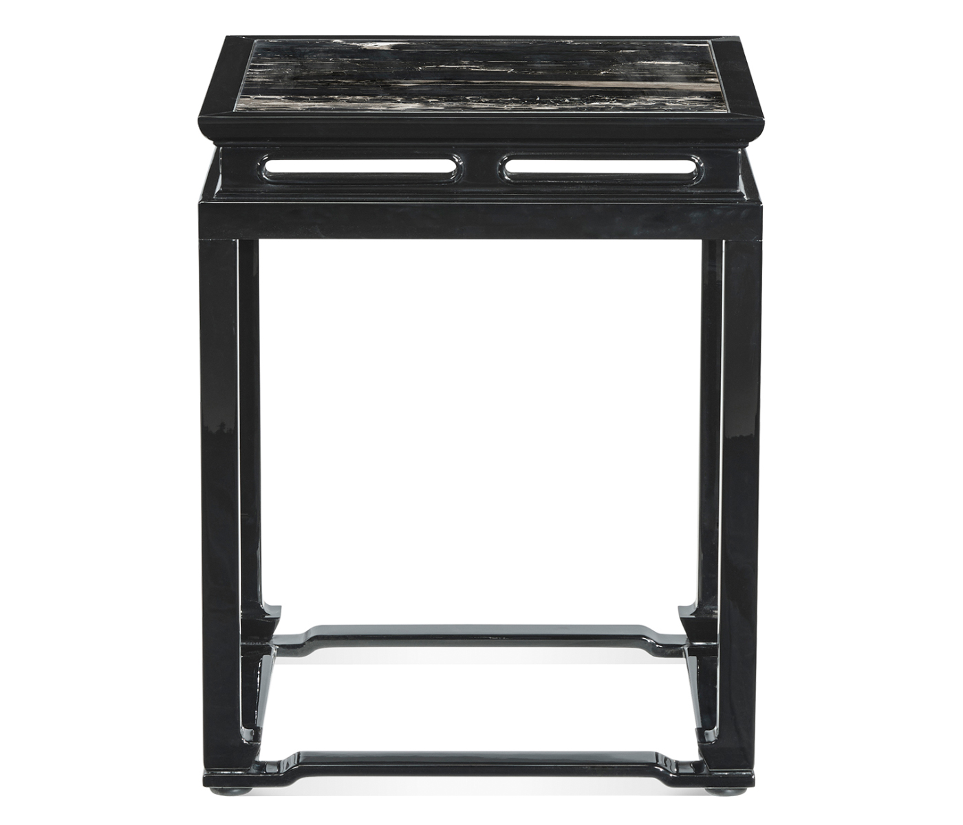 Fusion Smoky Black End Table with Marble Top