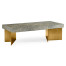 Geometric Rectangular Dark French Oak & Gilded Coffee Table