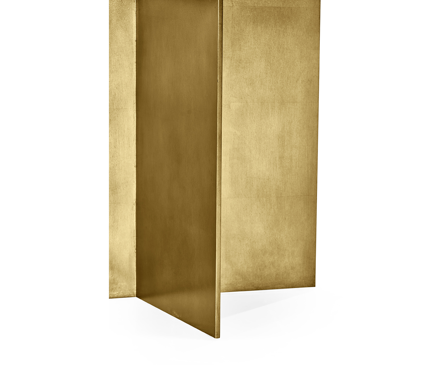 Geometric Rectangular Dark French Oak & Gilded End Table