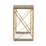 Geometric Dark French Oak & Gilded Console Table