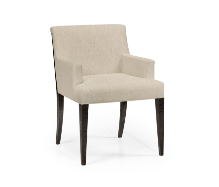 Geometric Transitional Upholstered Dining Arm Chair