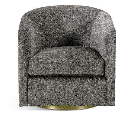 Geometric Dark French Oak Swivel Chair