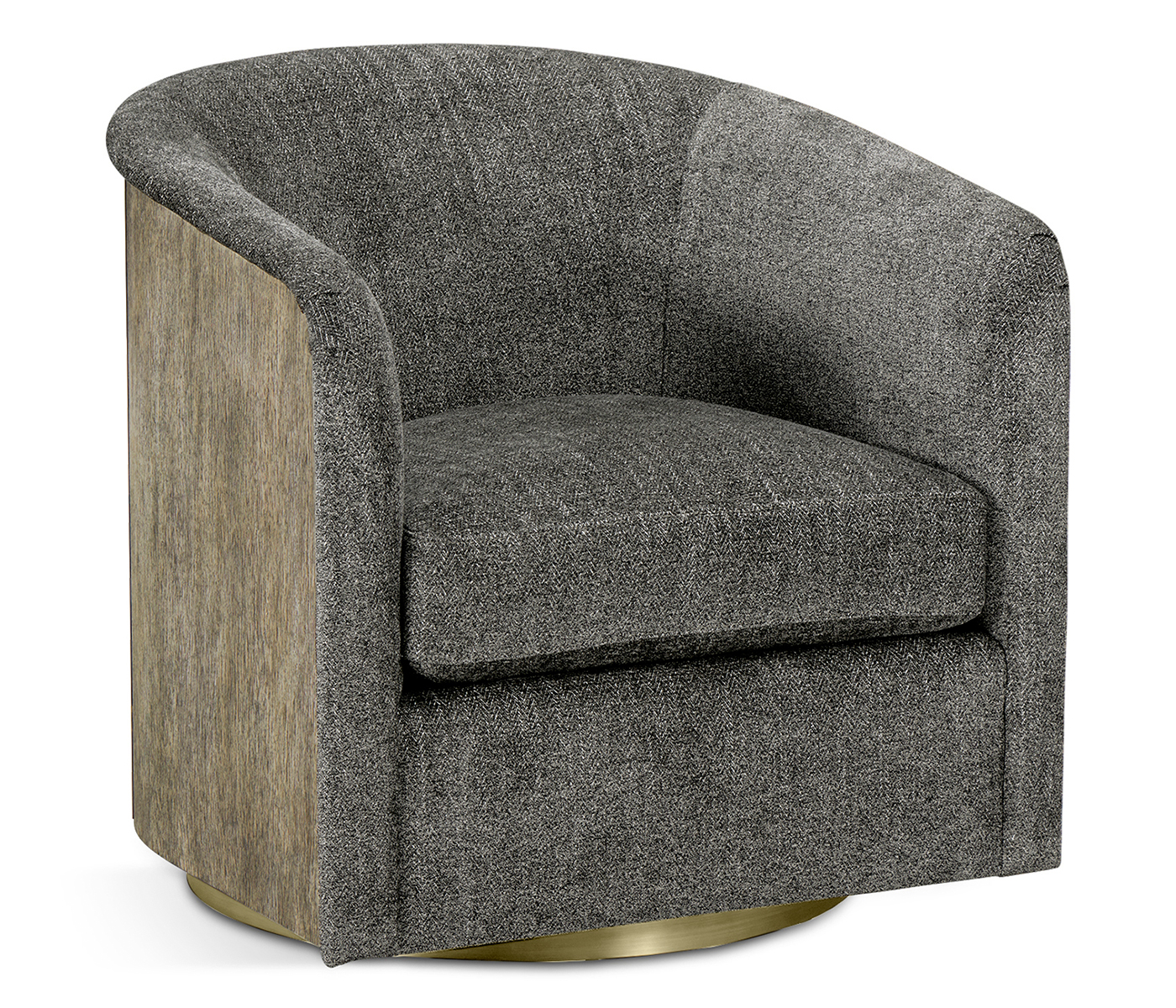 Geometric Dark French Oak Swivel Chair