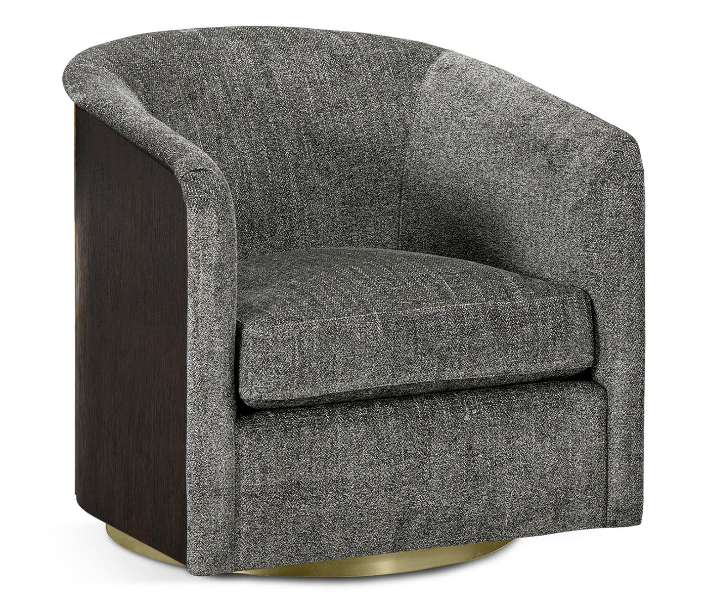 Geometric Dark Mocha Oak Swivel Chair