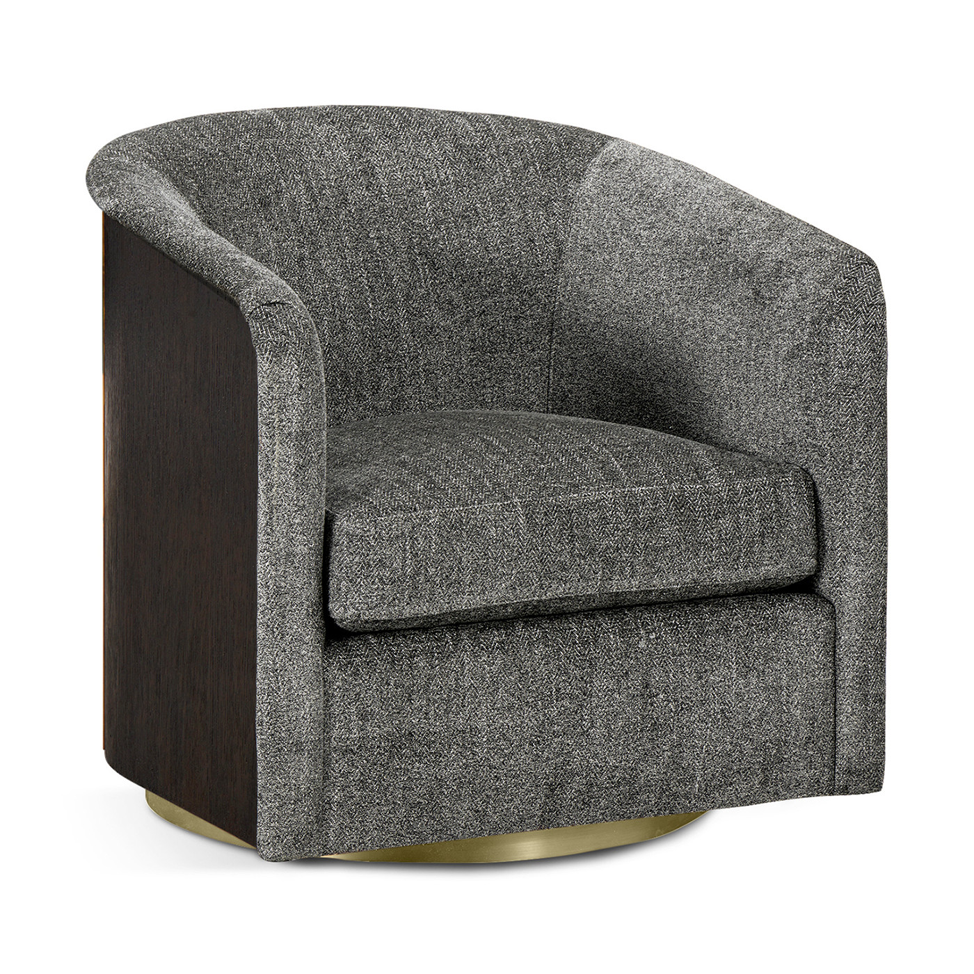 Geometric Dark Mocha Oak Swivel Chair