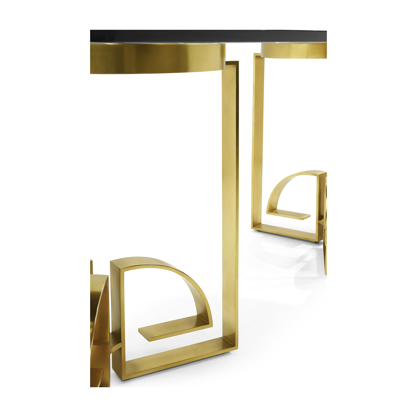 Fusion Rectangular Chinoiserie Antique Etched Brass Dining Table 87