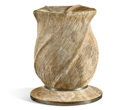 Water Leeward Carved Travertine Base