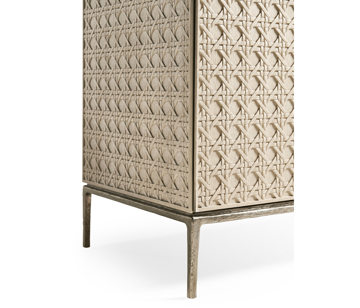 Cnoidal Carved Cane Door Chest