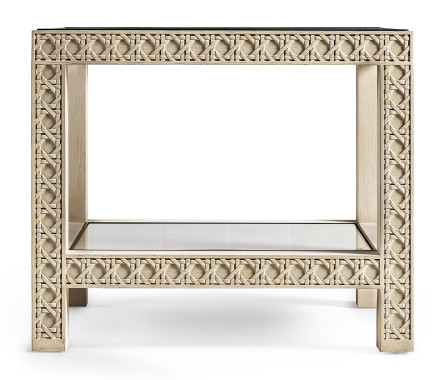 Cnoidal Cane Carved End Table