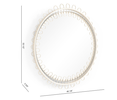 Vorticity Oval Rattan Mirror