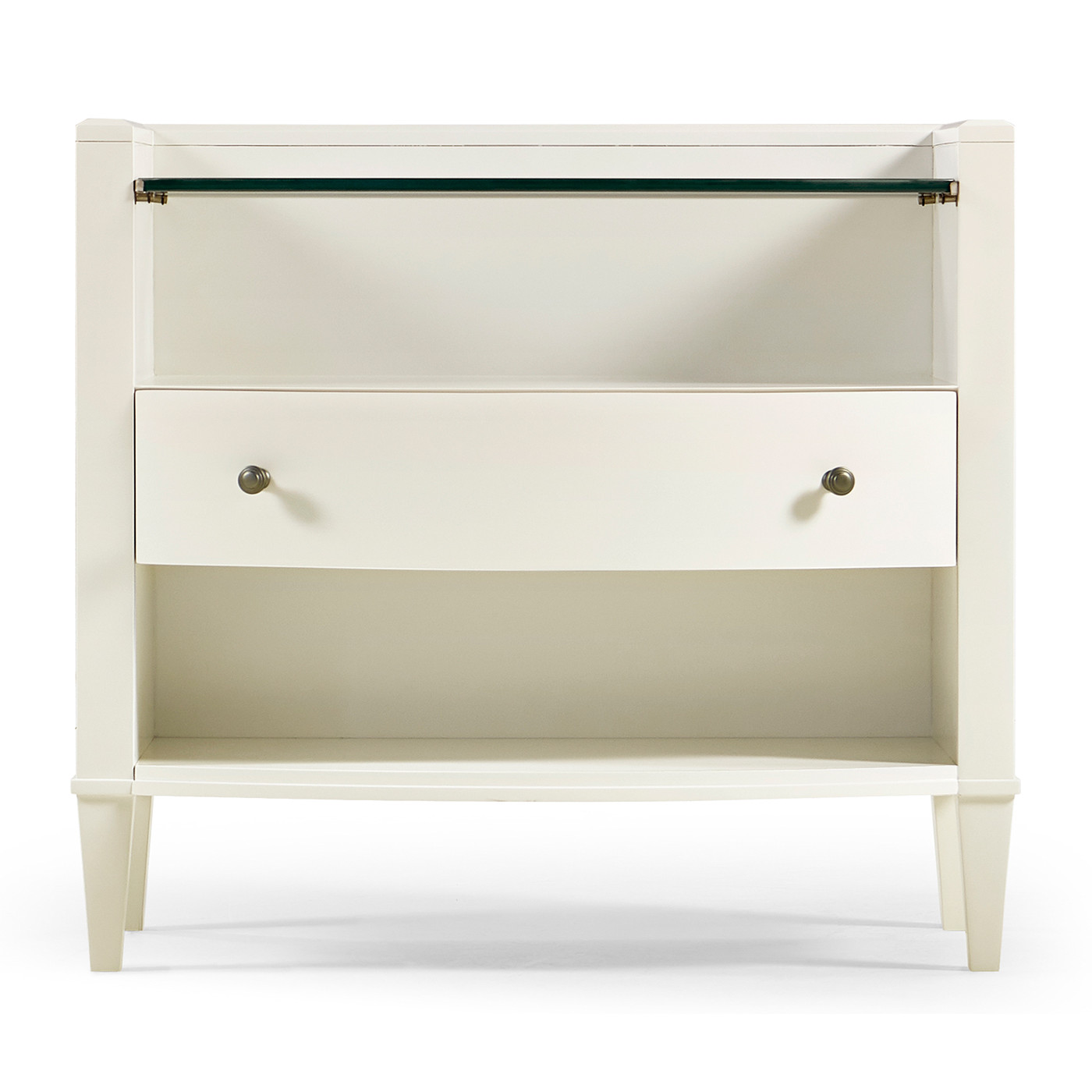 Coy Glass Shelf Nightstand