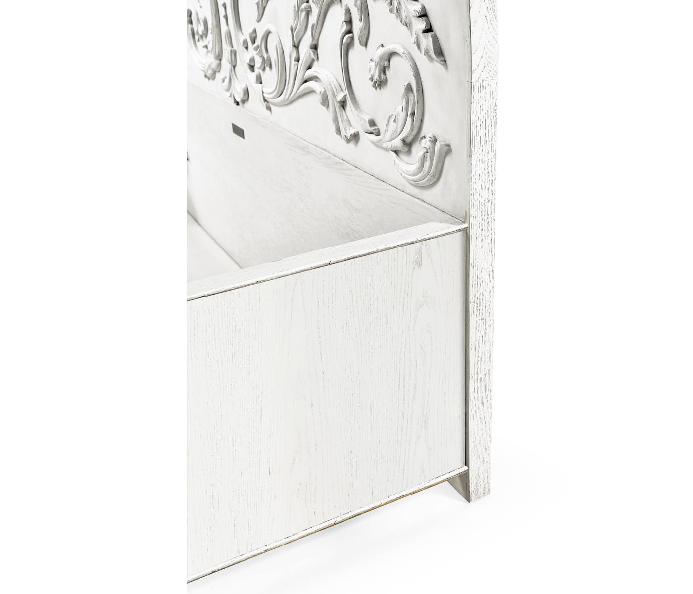 Moon Flower Half Round Carved Panel Bed