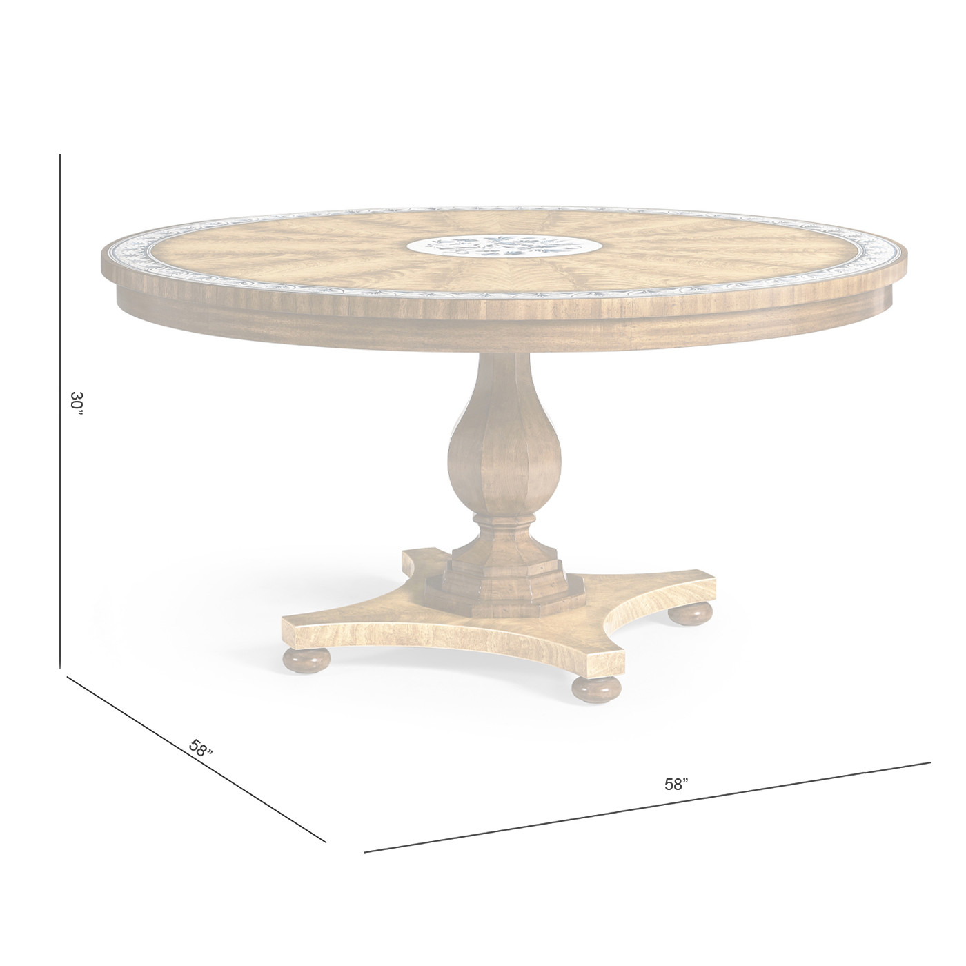 Vermeer Round Pedestal Dining Table 58