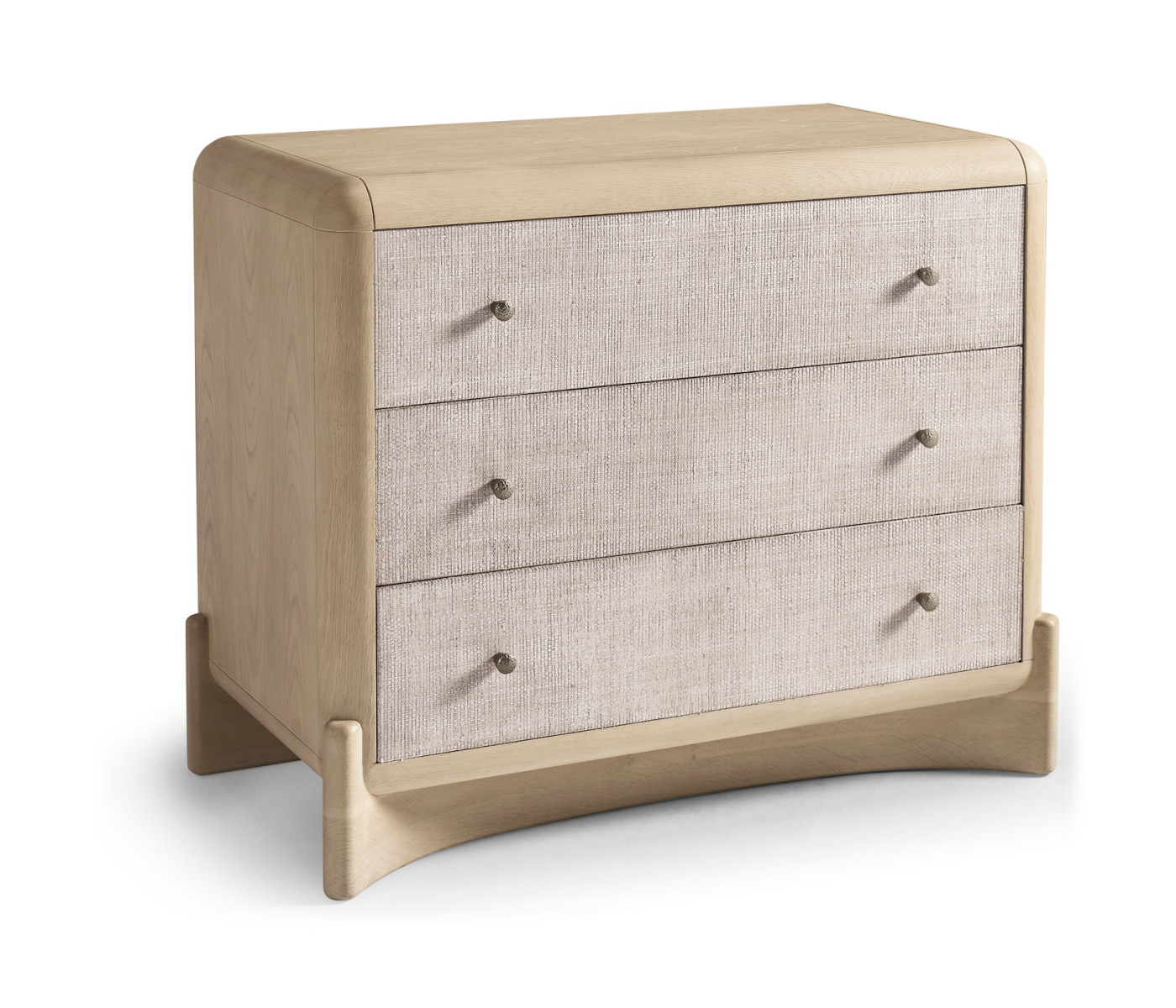 Keel Raffia Three Drawer Nightstand