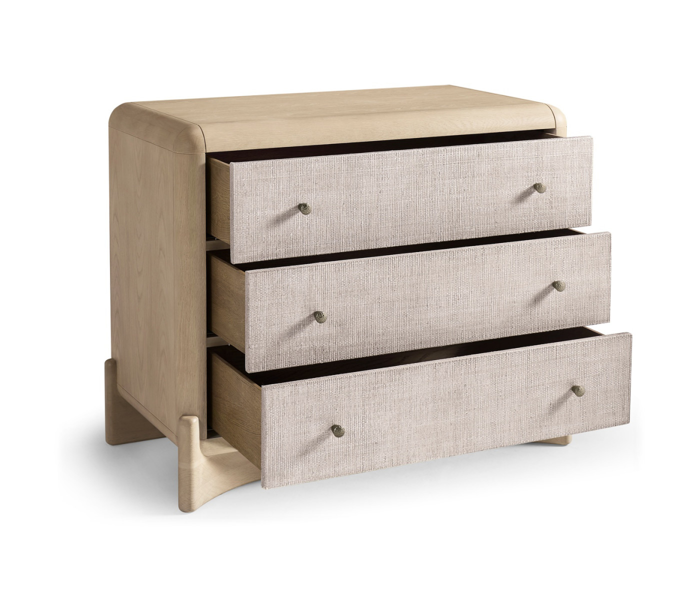 Keel Raffia Three Drawer Nightstand