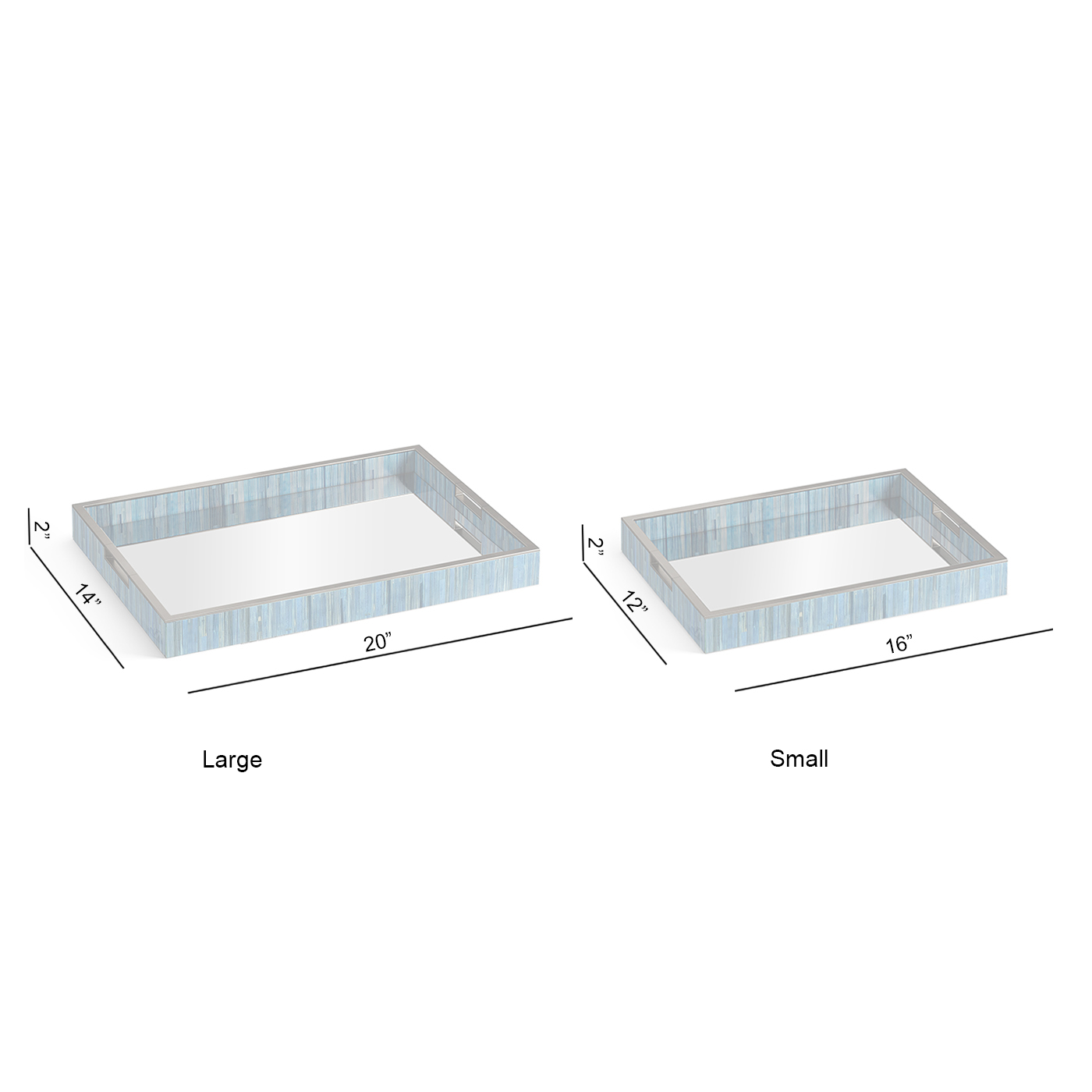 Sapphire Rectangular Tray - Set of 2