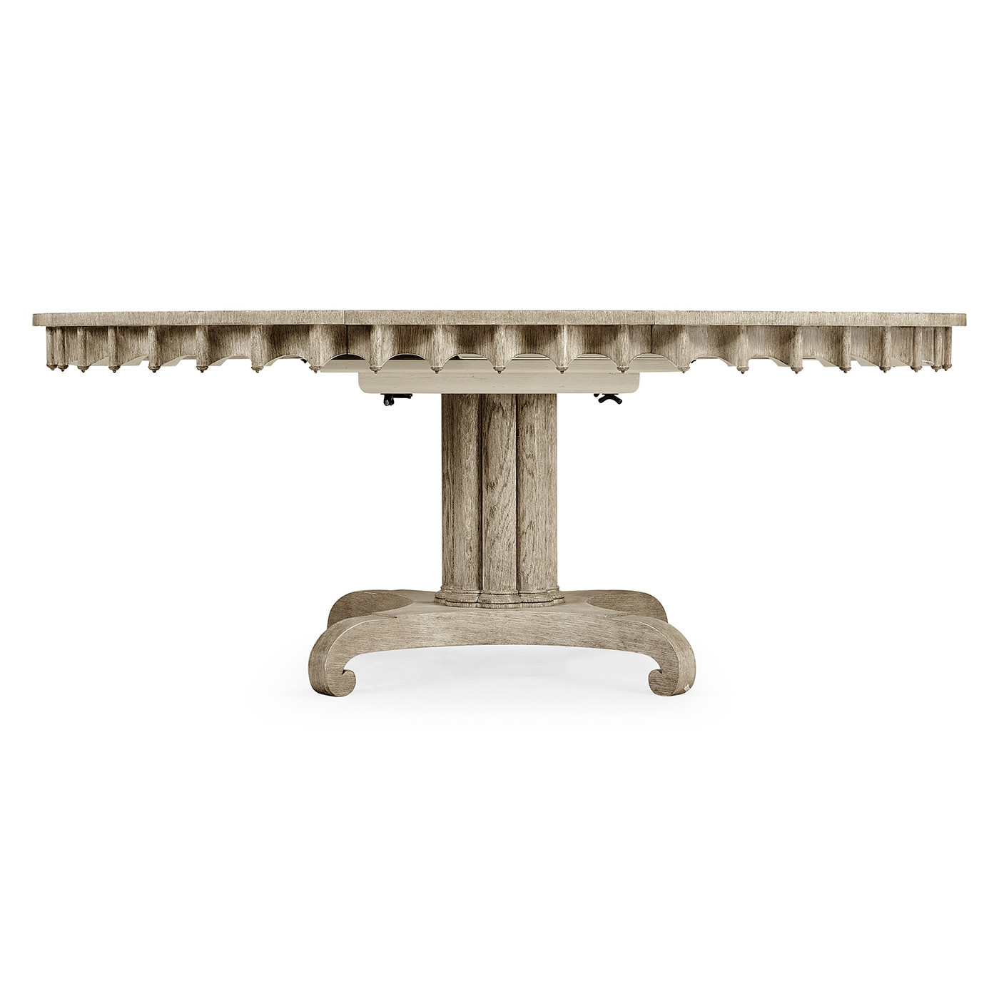 Longwood Round-to-Oval Grey Oak Dining Table 54