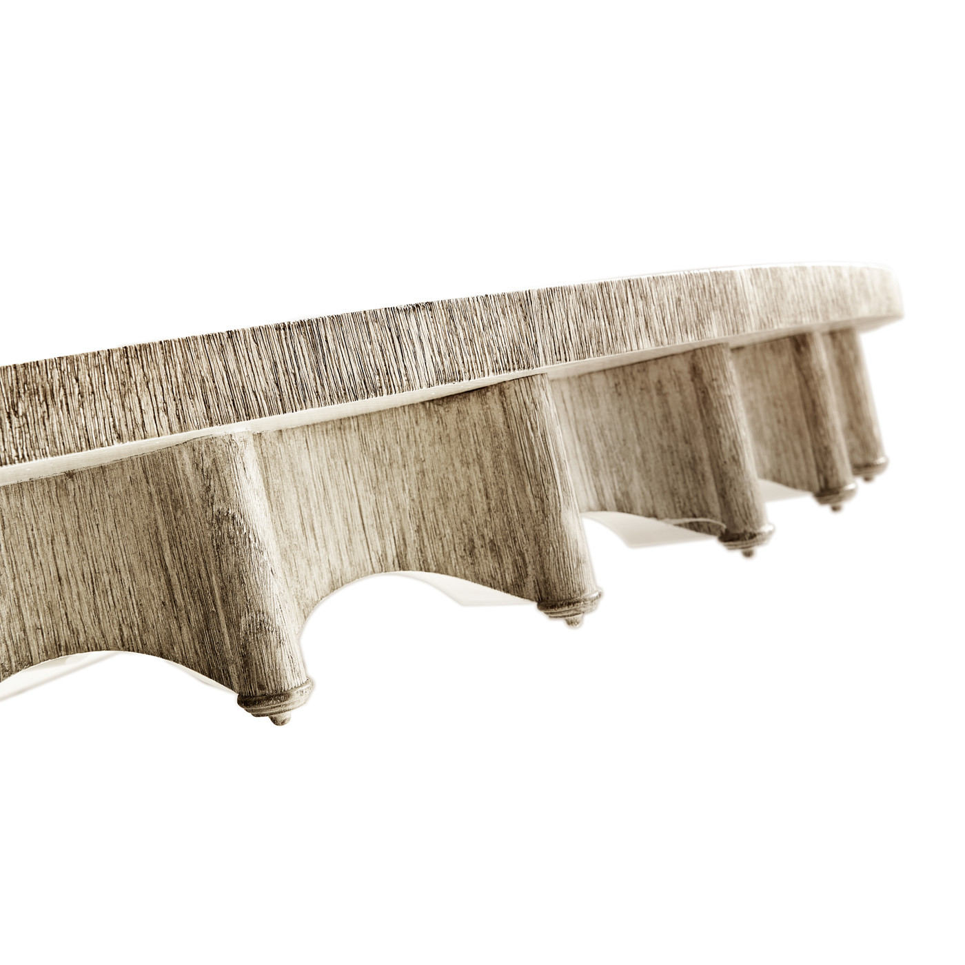 Longwood Round-to-Oval Grey Oak Dining Table 54