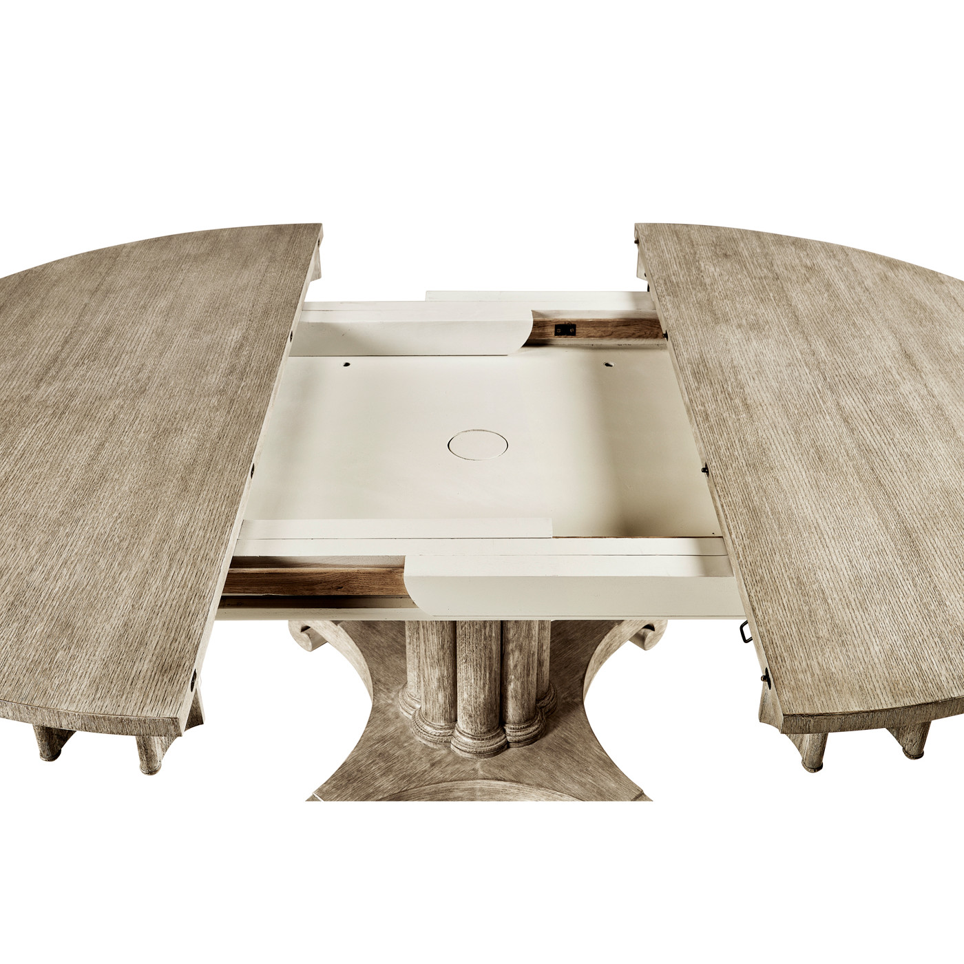 Longwood Round-to-Oval Grey Oak Dining Table 54